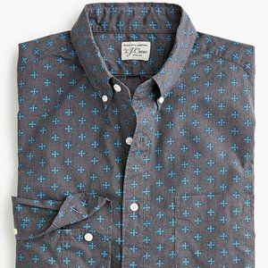 J. Crew Stretch Secret Wash Shirt Geometric Print